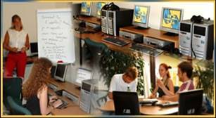 foto delle aule e dei pc del cla