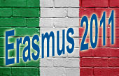 immagine di una bandiera con la scritta ERASMUS 2009