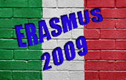 immagine di una bandiera con la scritta ERASMUS 2009