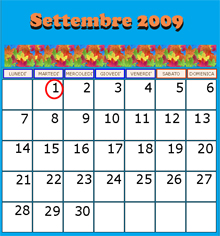 immagine del calendario di settembre