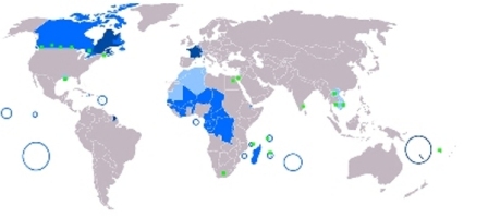 mappa dei Paesi francofoni