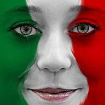 viso con bandiera italiana